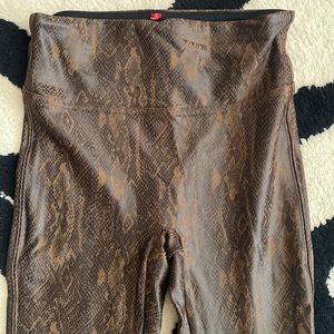 Spanx faux snake print leggings